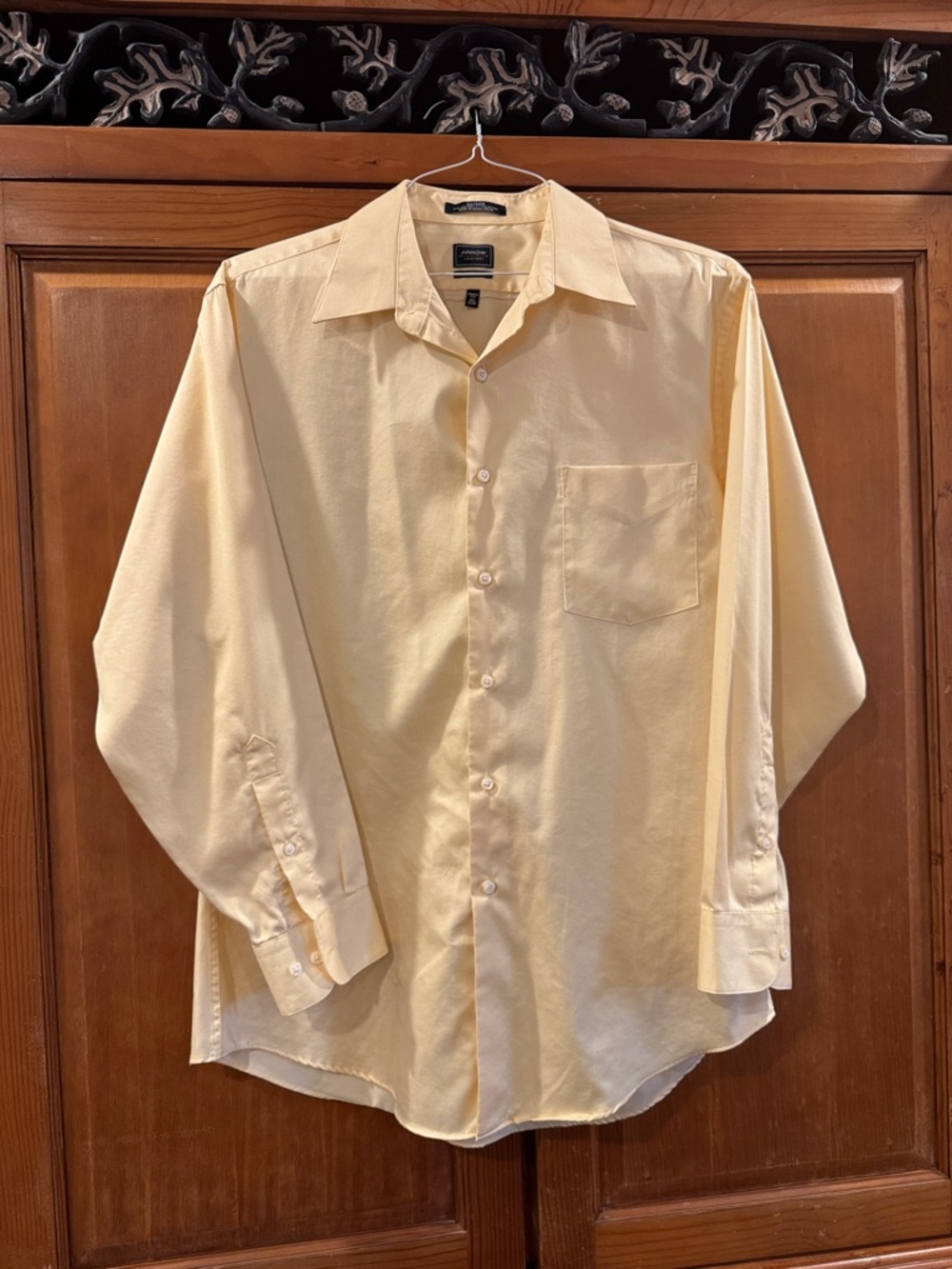 Arrow Men's Pale Yellow Long-Sleeve Dress Shirt